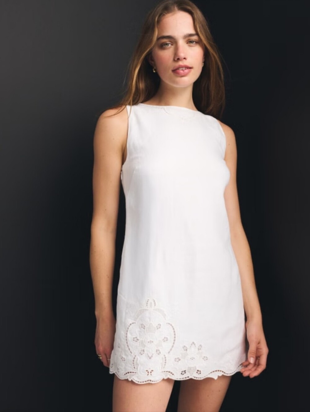 Abercrombie & Fitch White Lace Mini Shift Dress